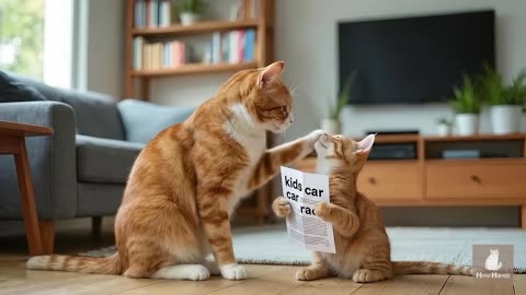 Mama Cat Trims Fur on the Farm and Makes Tiger Hat For Kittens At Home🐾🎩🐯_10