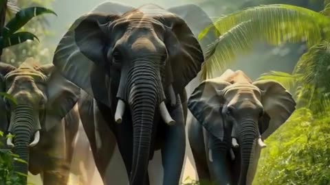 Watch a Playful Baby Elephant Run with Its Herd Through the Heart of the Jungle