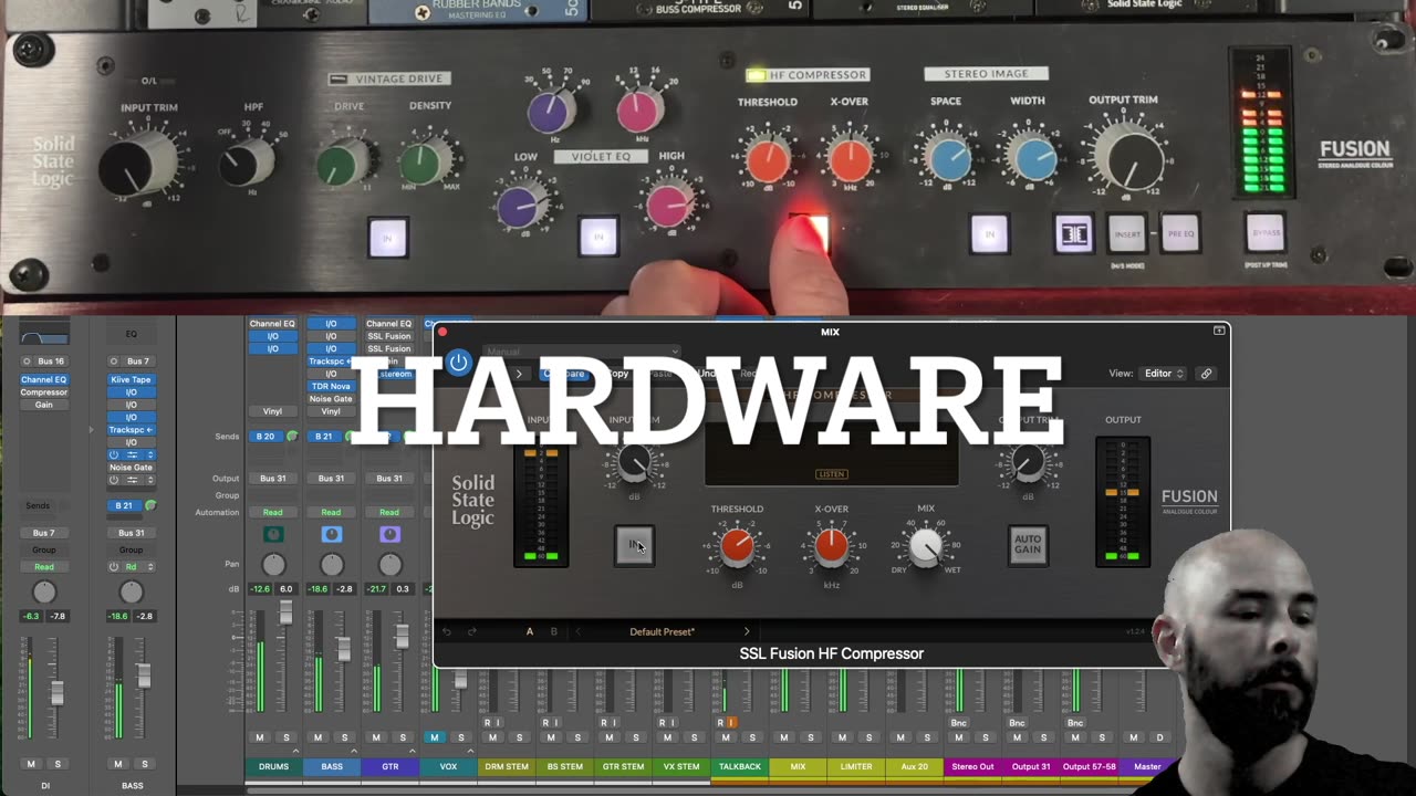 SSL FUSION - HARDWARE VS PLUGIN - HF COMPRESSOR