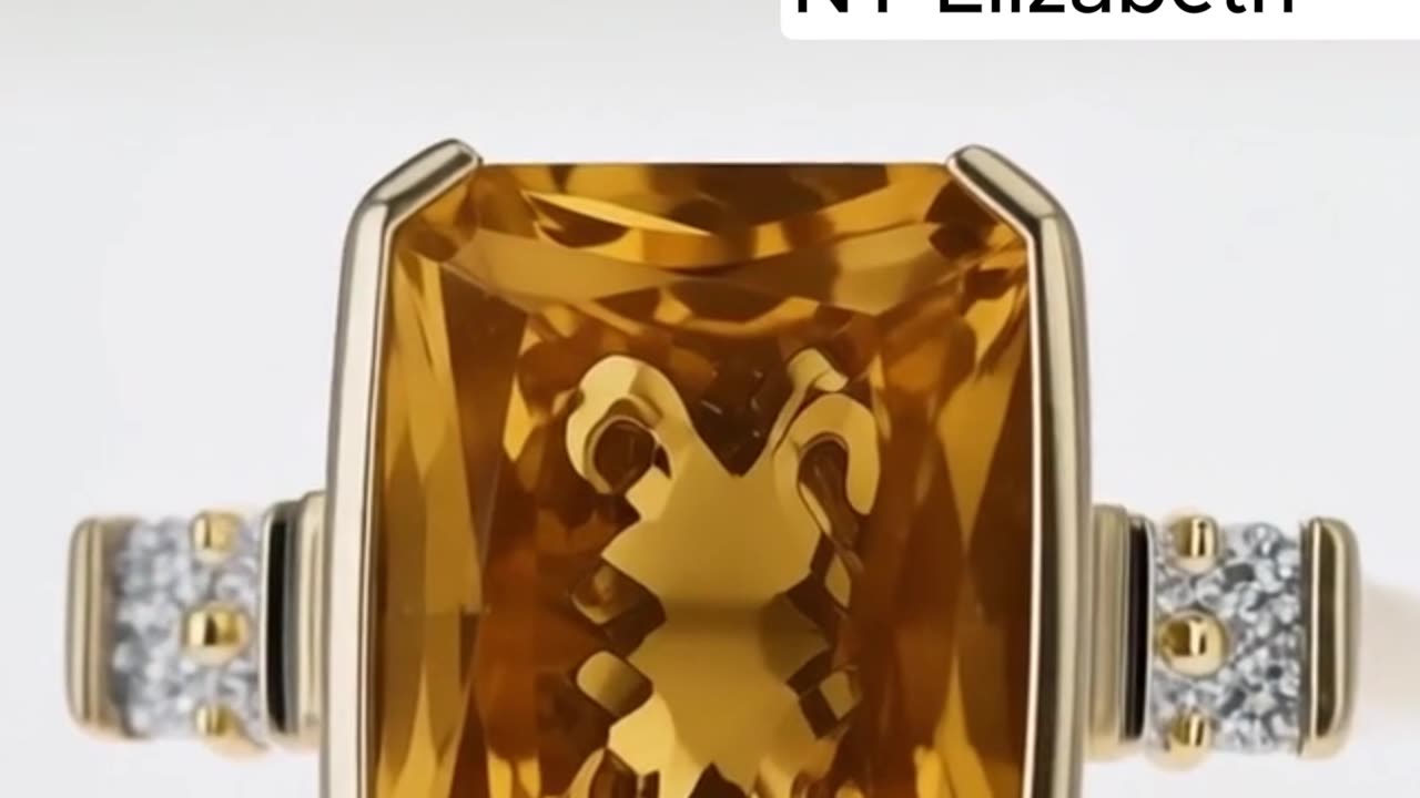 Citrine With Diamond Accents Ring