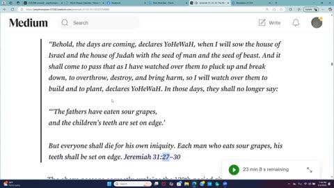 Jeremiah 31, 32, 33... The Woman of Revelation 12:1 / Calendar Restoration