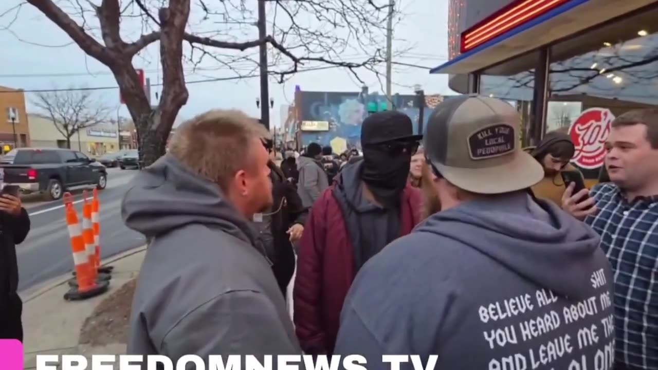 Shoving and arguments on the streets of Dearborn