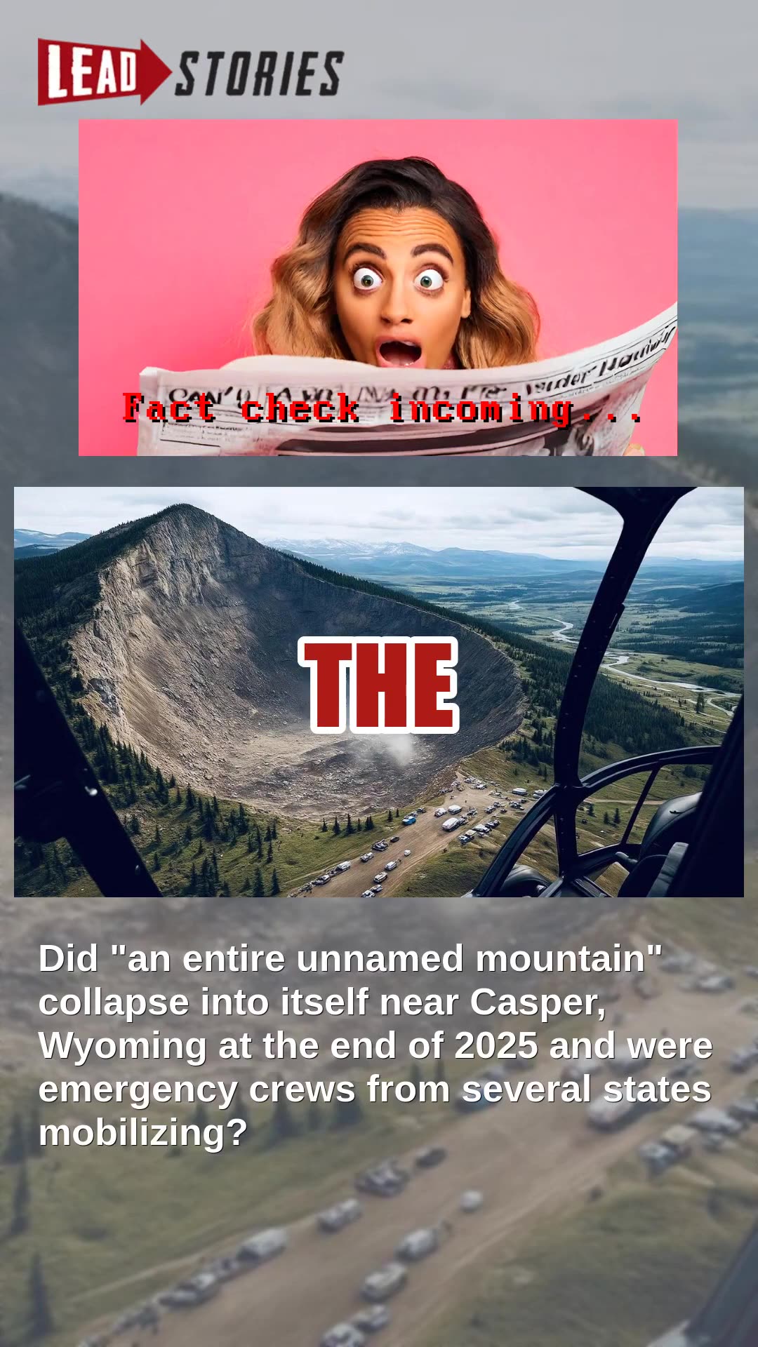 Fact Check: Prank About Mountain Collapse Near Casper, Wyoming Was Joke From Satirical Facebook Page