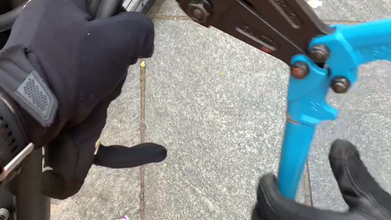 Police Help Cut Bike Lock