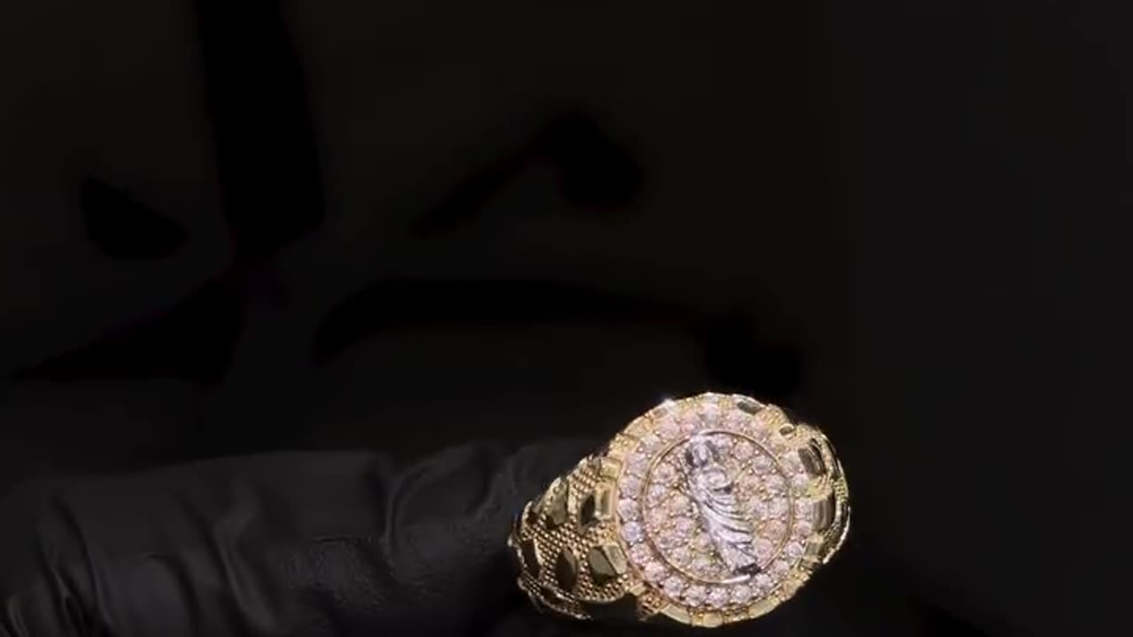 10K Yellow Gold Nugget St. Jude Ring