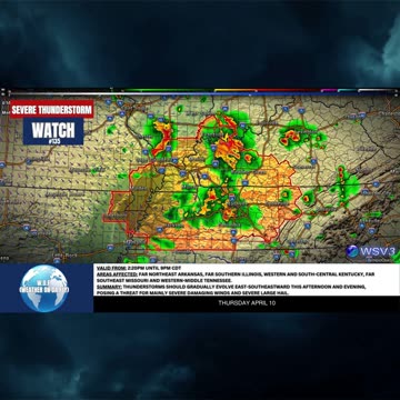 ⚠️ Severe Thunderstorm Watch #135: Damaging Winds & Hail! 4/10/25 #shorts #weatherupdate