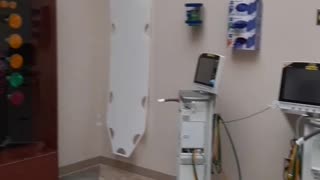 The best exhibit to look at while they are taking care of business.