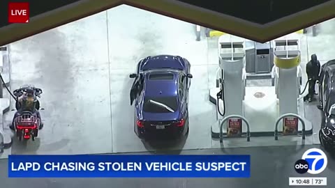 Car Thief Stops For Fuel During Police Chase, Still Escapes