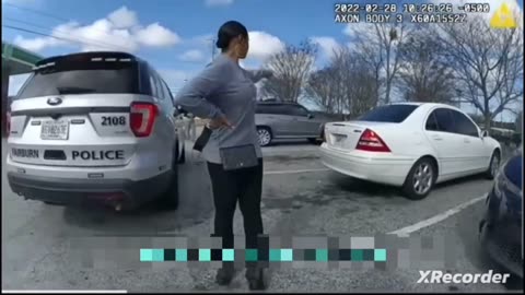 Crazy lady rams woman at Starbucks: Cop Cam