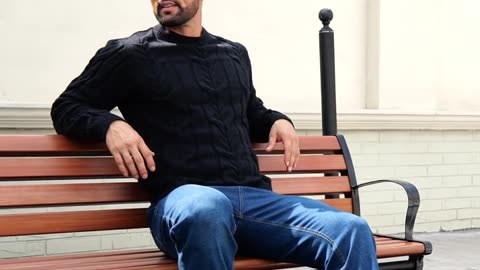 Men's Casual Striped Sweater - Warm Knitted Sweater for Autumn and Winter