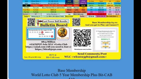 $815 Million New to WLC #Lotto Club World Lotto Club https://buy-wlc.com/e2.htm New Page & New Video