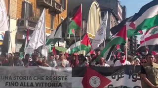 people are protesting to save Gaza from Milano