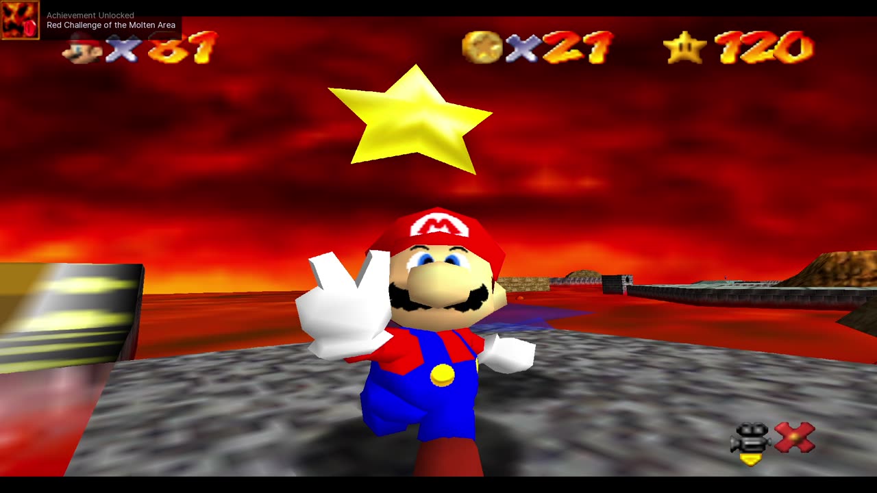 Super Mario 64 [Remaining RA] - Red Challenge of the Molten Area [NC]
