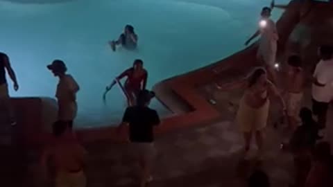 Two Women Get Pushed Into the Pool