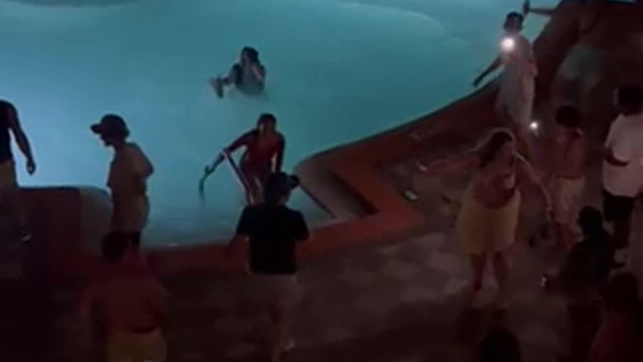 Two Women Get Pushed Into the Pool