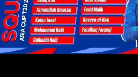 Afghanistan squad # # for Asia Cup 2025.