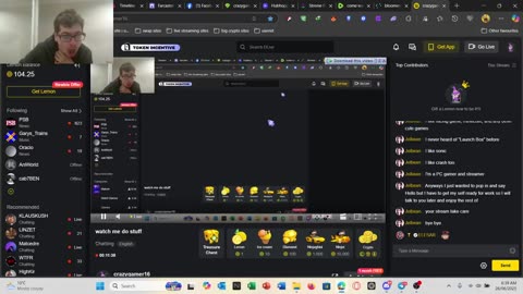 come watch me stuff like blockchain stuff or playing video games or stuff