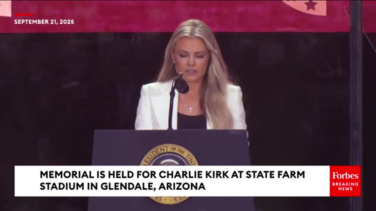 Erika Kirk heart wrenching speech for her dead husband Charlie Kirk in US Arizona