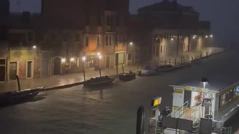 Mother Nature said not tonight Satan to the Bezos pre wedding party in Venice last night