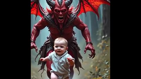 AI cute baby with animal