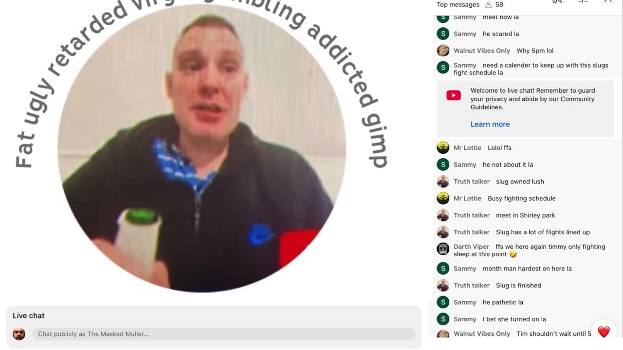 Coward Slug Bottles it & Wont Meet Monty - Racist Cowardly Slug Tim Eldridge