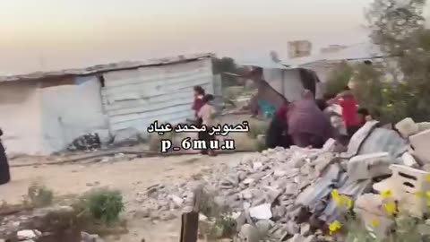 Footage documents the aftermath of the Israeli shelling of displaced Palestinians’ tents