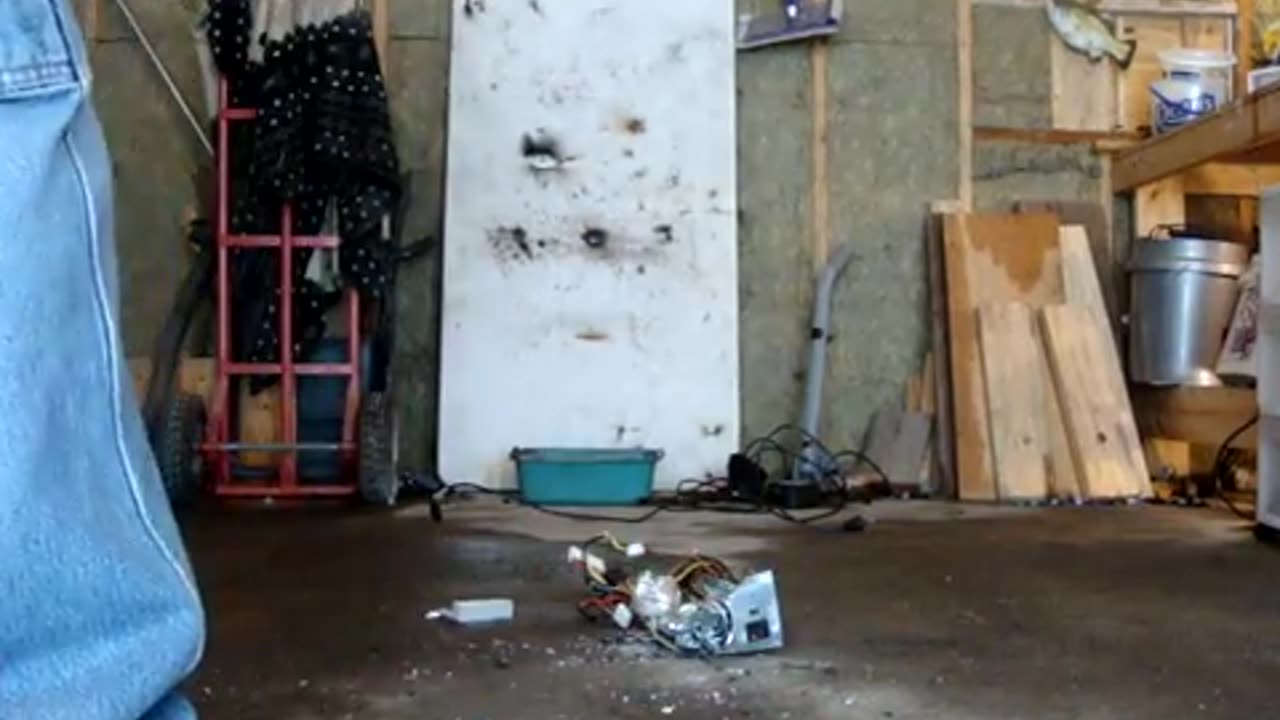 Computer power supply smashed