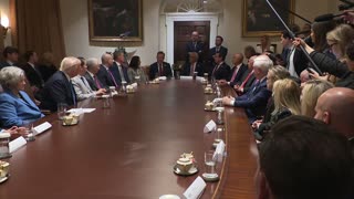 President Trump Stops by Meeting with U.S. Ambassadors