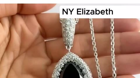 PEAR BLACK & WHITE DIAMOND NECKLACE | Bid Now with NY Elizabeth