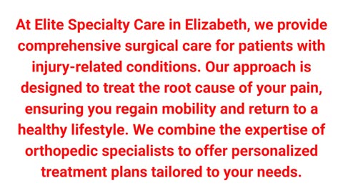 Elite Specialty Care - Expert Spine Surgery in Elizabeth, NJ