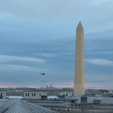 President Donald J. Trump en route to the White House on Marine One