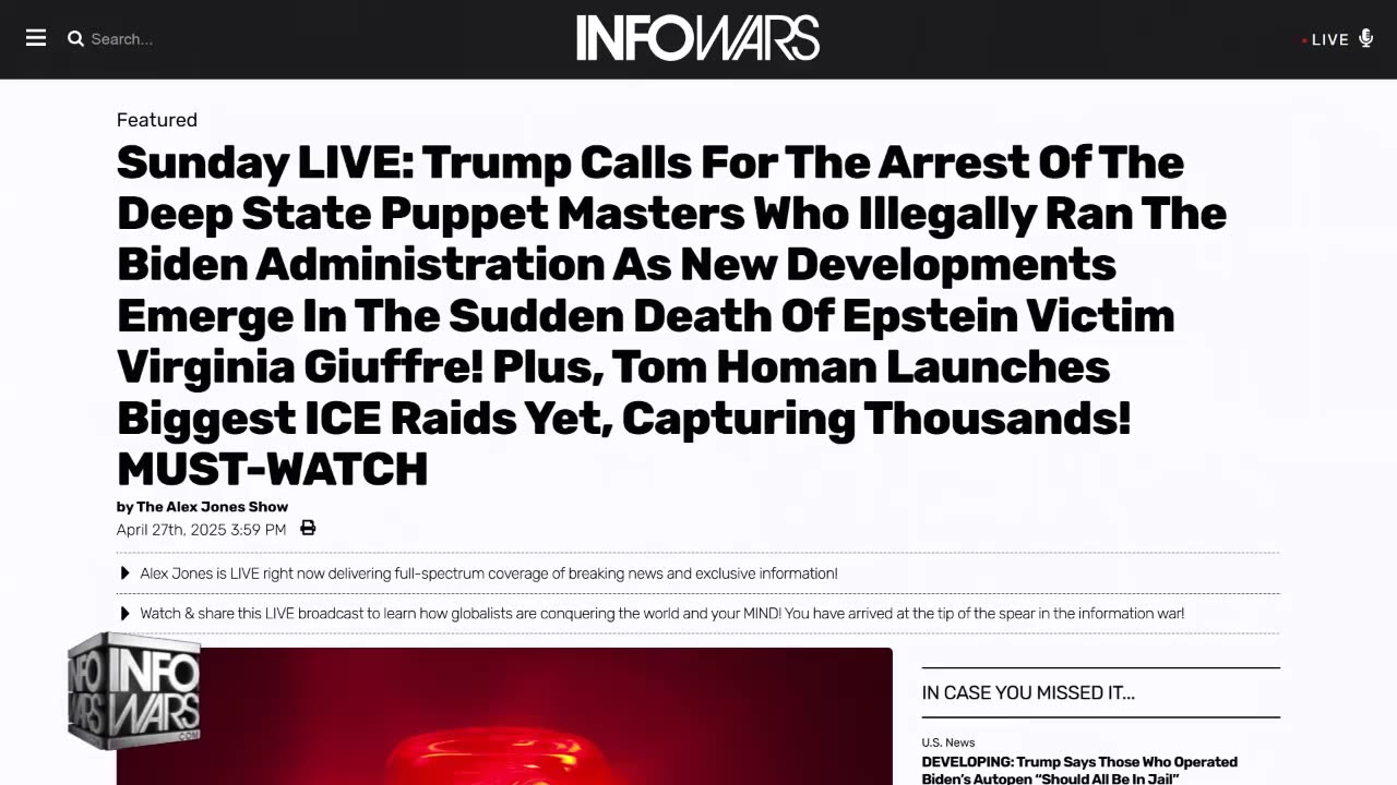 ALEX JONES [FULL] Sunday 4/27/25