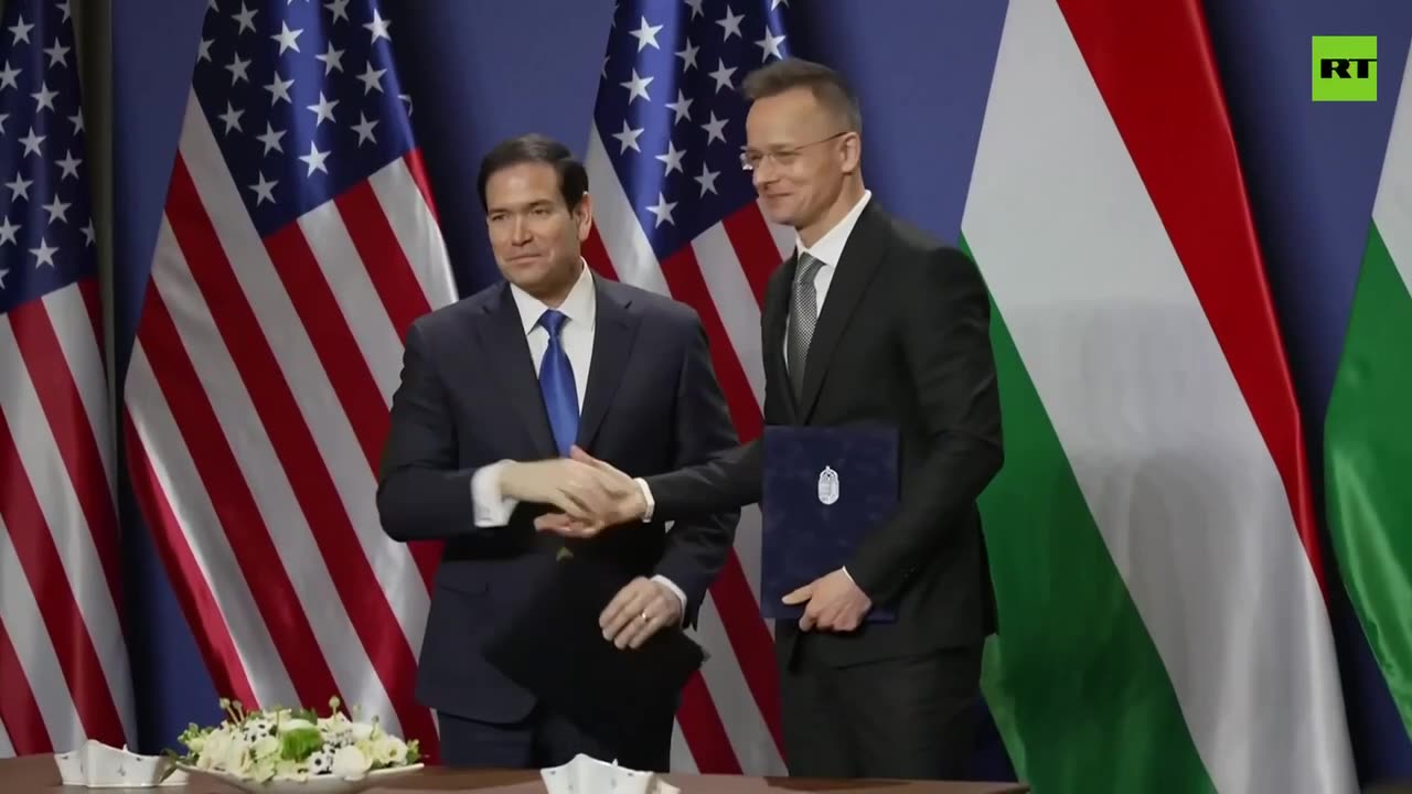 Marco Rubio and Hungary's Foreign Minister sign a civilian