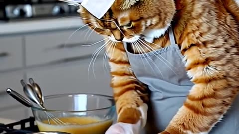 Cat Baking in the kitchen