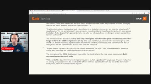 Episode 451: Update to CECL could really help bank M&A!
