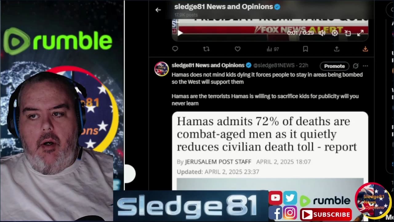 Hamas admits 72% of deaths are Combat aged men