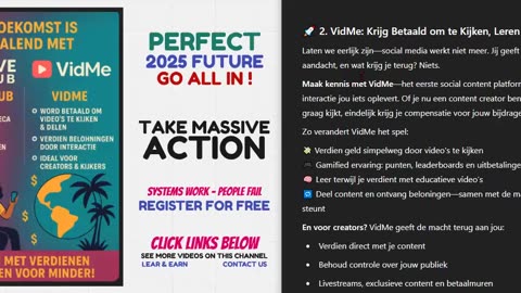 SAVE CLUB & VIDME - 2 NIEUWE REVOLUTIONAIRE ONLINE PLATFORMS (INTRO 001) TOP TEAM ROB BUSER