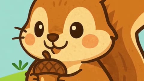 Cute squirrel and nuts