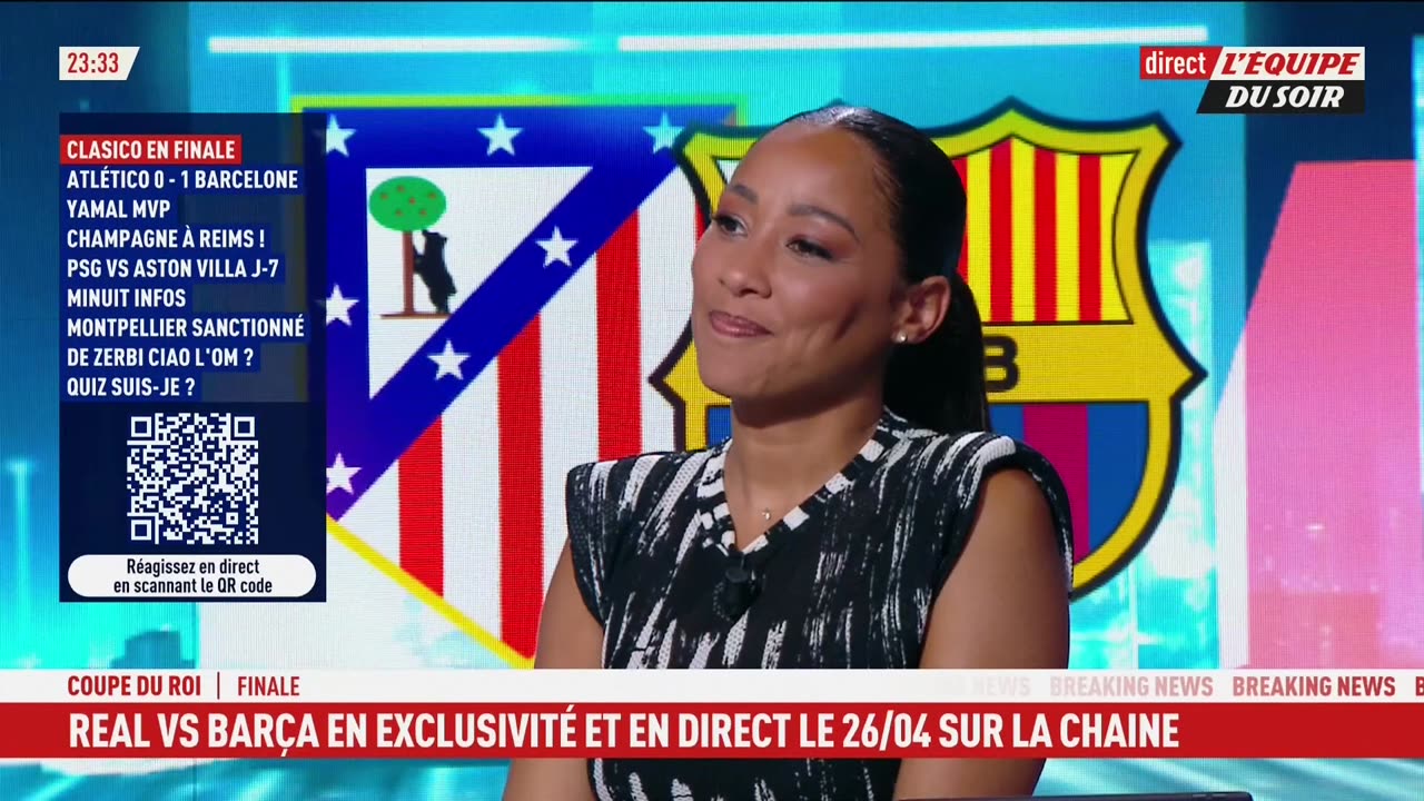 Virginie Sainsily sur l'Equipe Atletico Madrid vs FC Barcelona