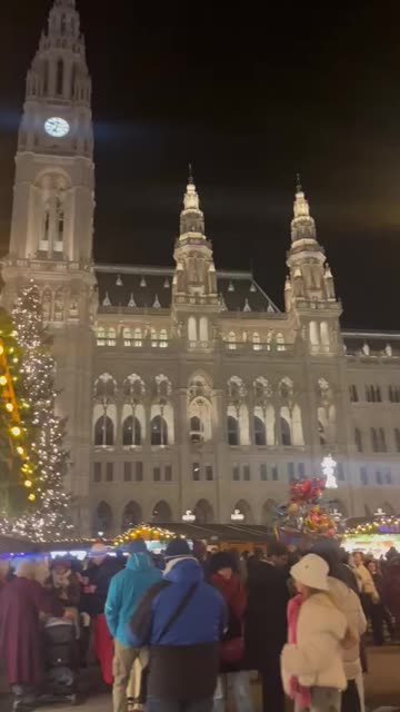 Busy Christmas market scene