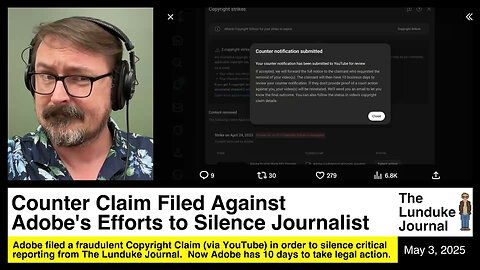 Counter Claim Filed Against Adobe's Efforts to Silence Journalist