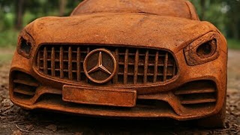 Fully restoration Mercedes-Benz S450 supercar abandoned in a field