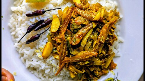 "Traditional Dry Fish Curry with Spiny Gourd and Jackfruit Seeds"