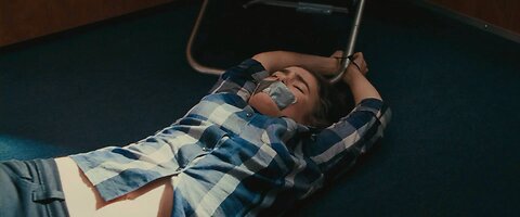 Lily Collins tape gagged