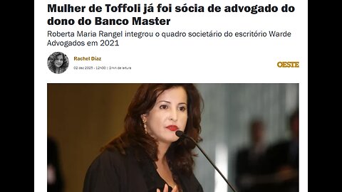 Esposa do ministro Dias Toffoli já foi sócia de advogado do dono do Banco Master