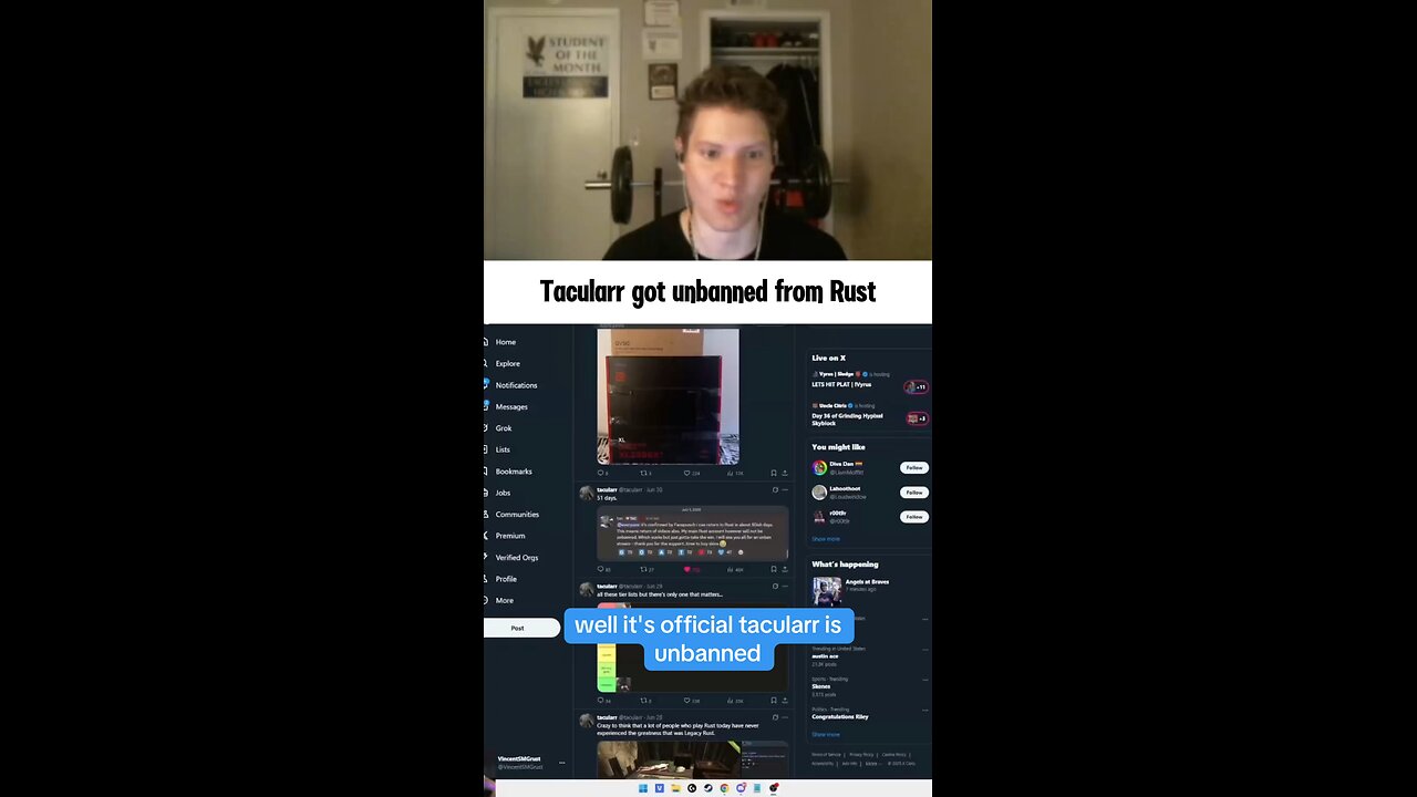 Tacularr got unbanned