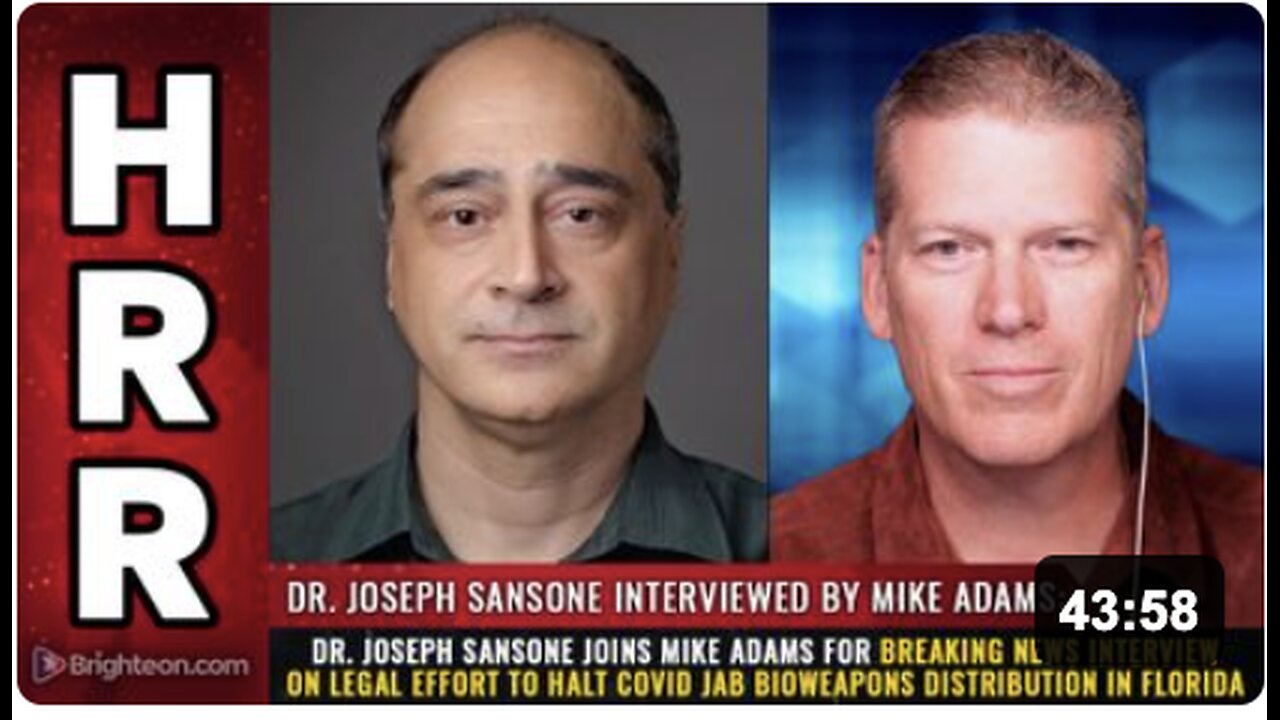 Dr. Joseph Sansone joins Mike Adams for breaking news interview on legal effort to HALT covid jab bioweapons distribution in Florida