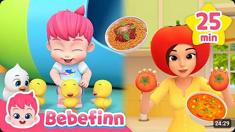 Hola,3 I'm TomatoㅣFood Song for KidsㅣFive Little Series CompilationㅣBebefinn Nursery Rhymes