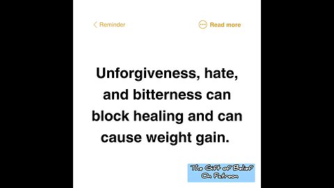 there could be an underlying emotional or spiritual block 🚫 unforgiveness