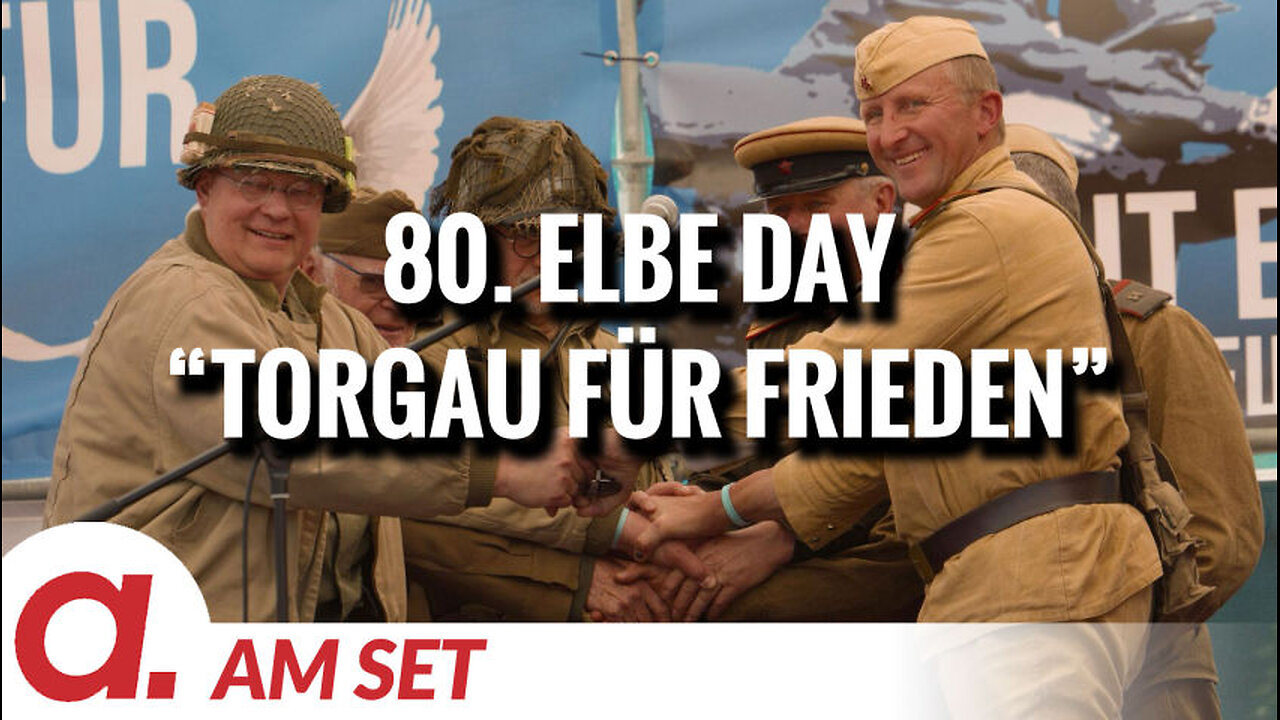 Am Set: Demonstration "Torgau für Frieden" anläßlich des Handschlags von Torgau vor 80 Jahren